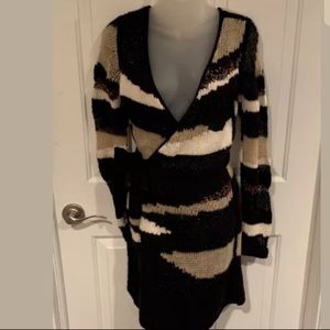 Diane Von Furstenberg Black and Cream Cardigan